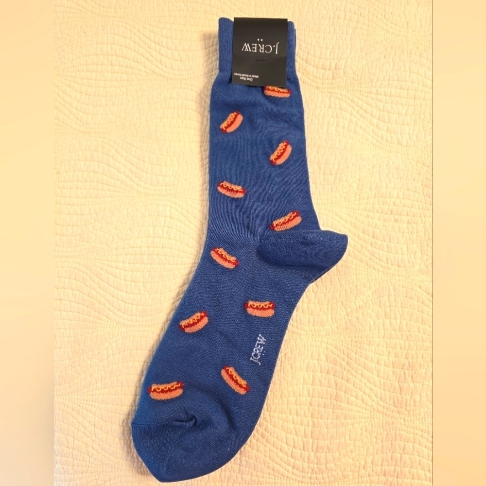 NWT J. Crew Hot Dog Pattern Men's Socks